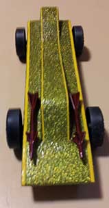 Missiles on pinewood derby car