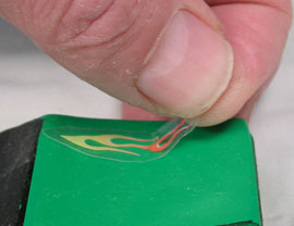 Add decals to your pinewood derby car