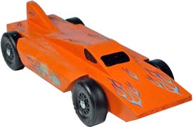 Example of completed Hydro pinewood derby car