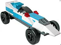 Blue and White  Lego Car Kit