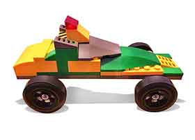 Green - Yellow LEGO car kit