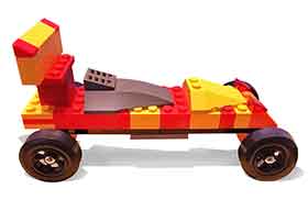 Red Yellow LEGO car kit