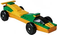 Green-Yellow Lego Pinewood Derby Car Kit