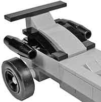 Lego jet engine on pinewood derby car
