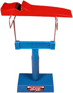 Completed Paint Stand with Sample Pinewood Derby Car