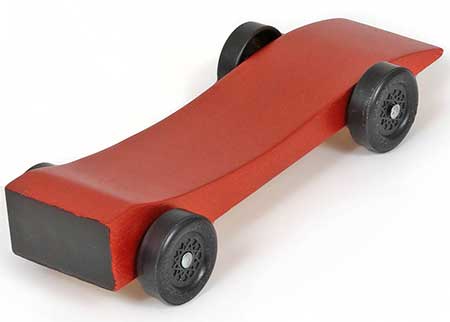 Completed Panther pinewood derby car rear view