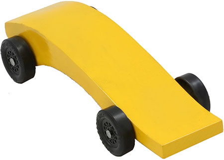 Yellow Python pinewood derby car