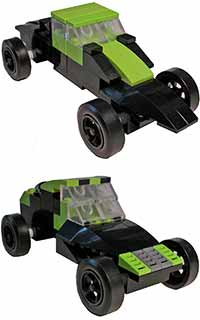 Lego Window Blocks on  a pinewood derby car